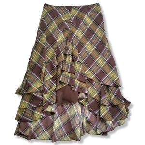 NEWPORT NEWS Plaid Ruffled Skirt